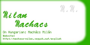 milan machacs business card